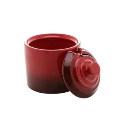 Açucareiro De Cerâmica Retrô Vermelho