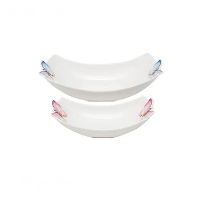 Conjunto 2 Travessas Porcelana Borboletas