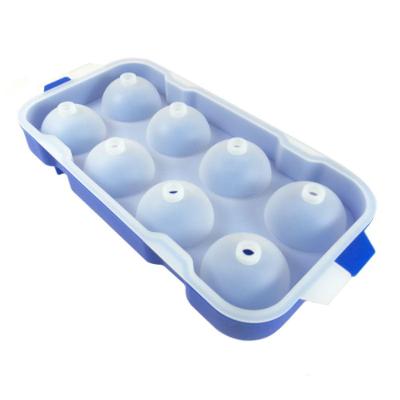 Forma Bola De Gelo Em Silicone Com 8 Espaço Cor:azul