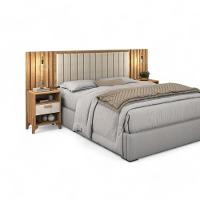 Cabeceira Estofada King Onix Freijó E Off White Ripado - 2