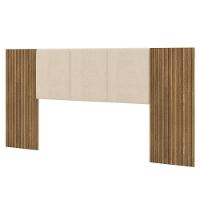 Cabeceira Casal Queen 268cm Com Led Cleo Linho Bege V02 - Mpozenato - 1