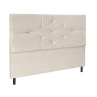Cabeceira Cama Box Casal 140 Cm Virgínia Suede Bege - 1