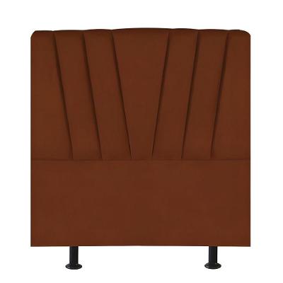 Cabeceira Estofada De Cama Casal Box 140 Cm Louise Veludo terracota