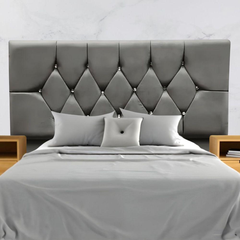 Cabeceira Para Cama Box Estofada Casal 140 Cm Suede Isabela Cinza - 1