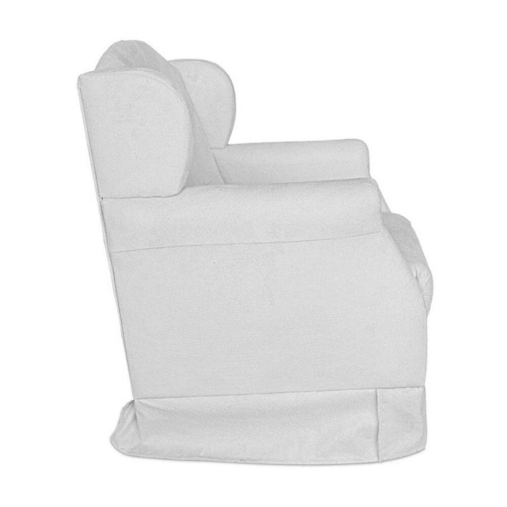 Poltrona Decorativa Amamentação Balanço Puff Bebê Corino Branco - 9