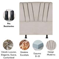 Cabeceira Solteiro Cama Box Estofada 90 Cm Antonella Veludo Bege
