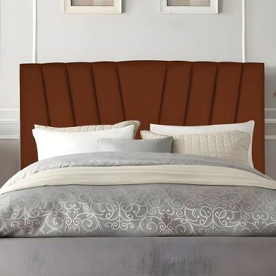 Cabeceira King Cama Box Estofada 195 Cm Antonella Veludo terracota
