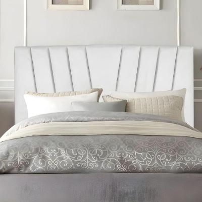 Cabeceira King Cama Box Estofada 195 Cm Antonella Suede Branco