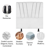 Cabeceira King Cama Box Estofada 195 Cm Antonella Suede Branco