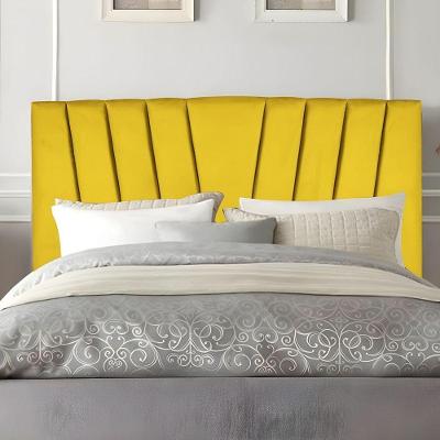 Cabeceira Solteiro Cama Box Estofada 90 Cm Antonella Suede Amarelo