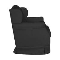 Poltrona Amamentação Com Balanço E Puff Luxo Suede Manuela Preto - 9