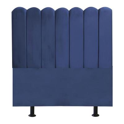 Cabeceira Nuvem Cama Solteiro 90cm Alanis Suede Azul Marinho