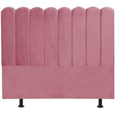 Cabeceira Nuvem Cama Box King 195 Cm Alanis Suede Rosa
