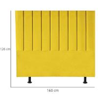 Cabeceira De Cama Queen Box 160 Cm Karla Carla Suede Amarelo - 3
