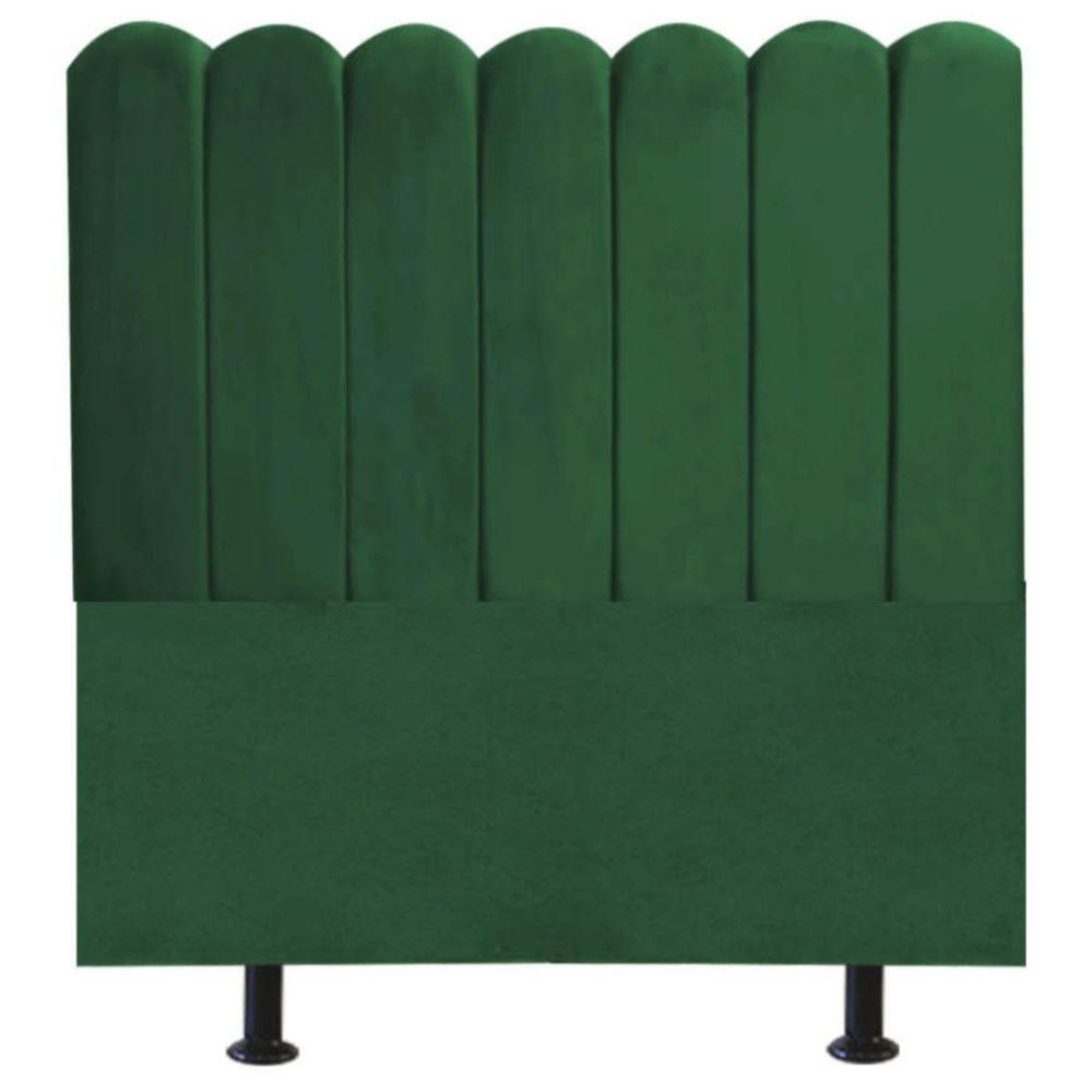 Cabeceira Nuvem Cama Box Solteiro 90 Cm Alanis Suede Verde - 1