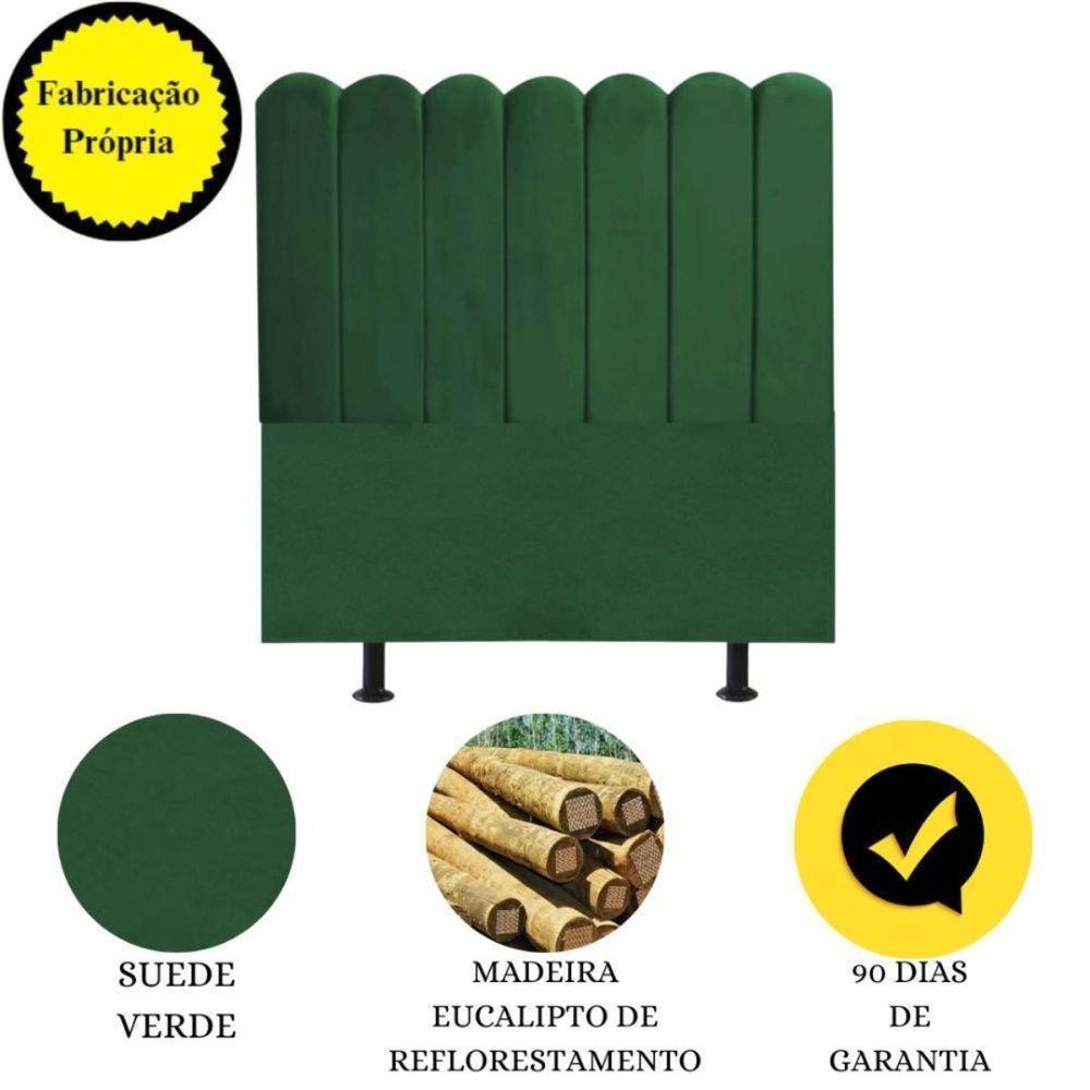 Cabeceira Nuvem Cama Box Solteiro 90 Cm Alanis Suede Verde - 4