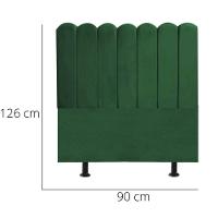 Cabeceira Nuvem Cama Box Solteiro 90 Cm Alanis Suede Verde - 3