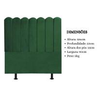 Cabeceira Nuvem Cama Box Solteiro 90 Cm Alanis Suede Verde - 5