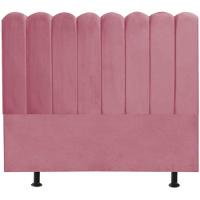 Cabeceira Nuvem Cama Box Solteiro 90 Cm Alanis Suede Rosa - 1