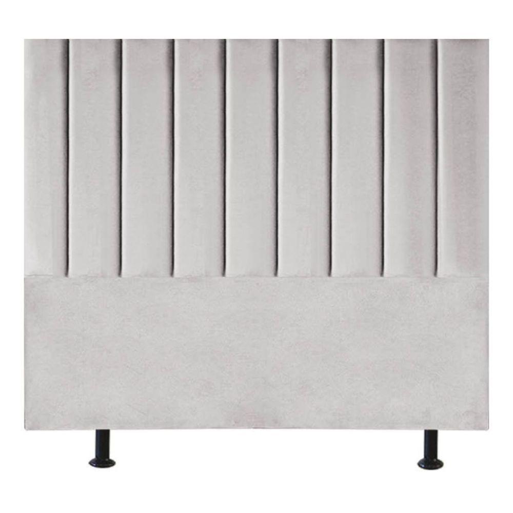 Cabeceira Cama Box King Size Estofada 195 Cm Carla Suede Cinza Claro - 1