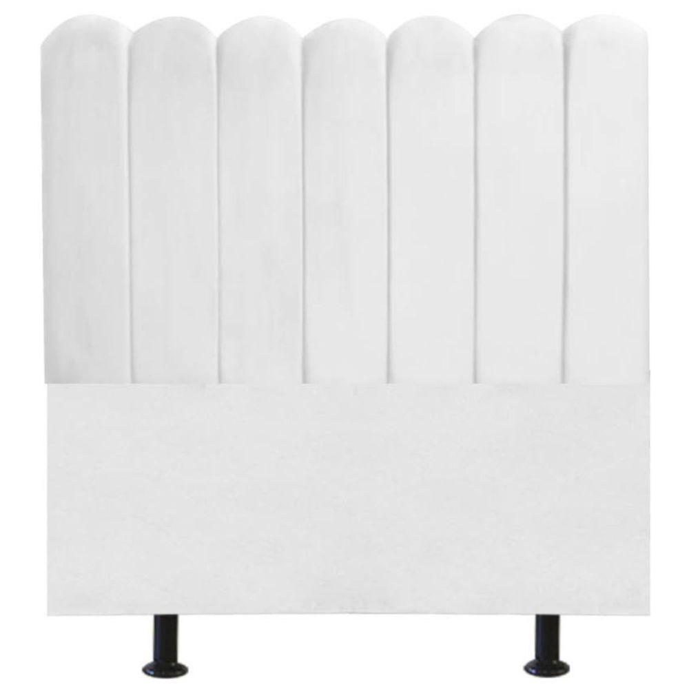 Cabeceira Nuvem Cama Box King 195 Cm Alanis Suede Branco - 1
