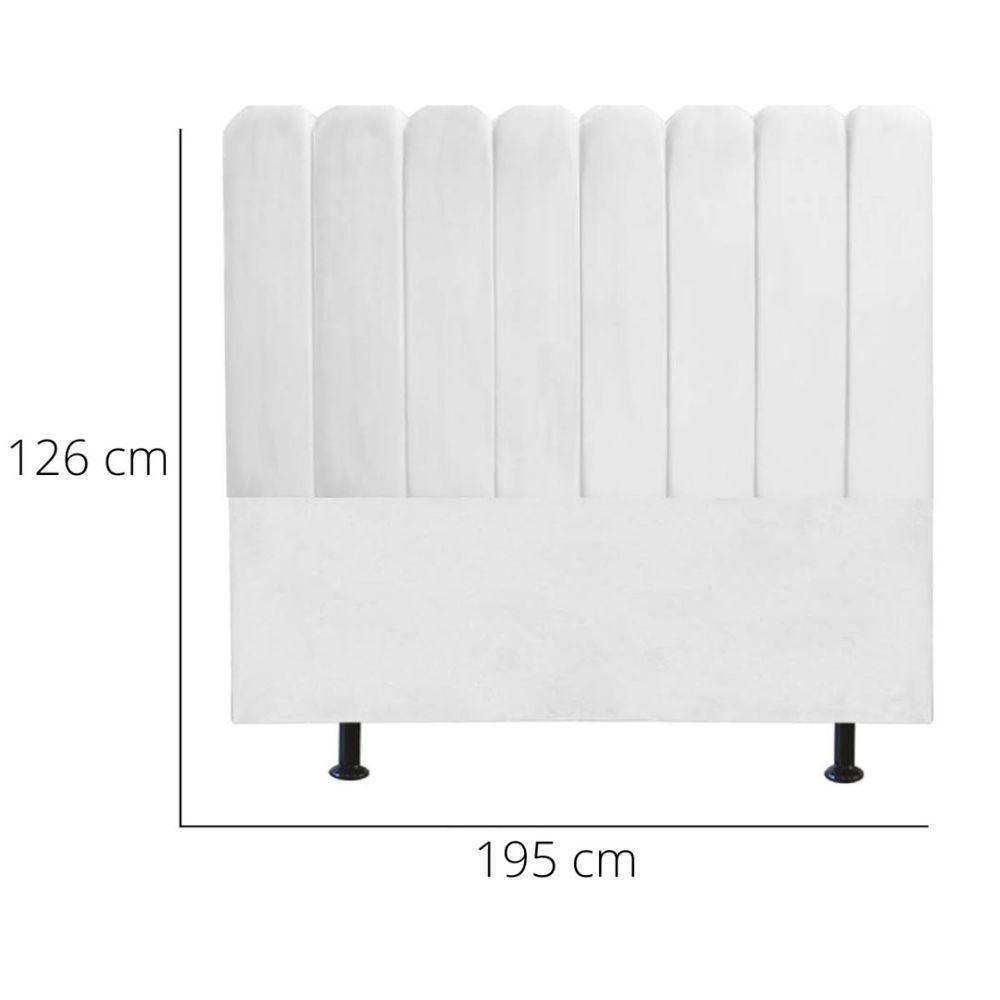 Cabeceira Nuvem Cama Box King 195 Cm Alanis Suede Branco - 3