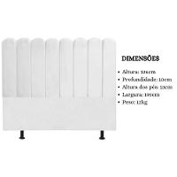 Cabeceira Nuvem Cama Box King 195 Cm Alanis Suede Branco - 5