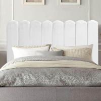 Cabeceira Nuvem Cama Box Solteiro 90 Cm Alanis Suede Branco - 2