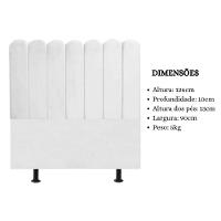 Cabeceira Nuvem Cama Box Solteiro 90 Cm Alanis Suede Branco - 5