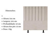 Cabeceira De Cama Solteiro Box 100 Cm Karla Carla Suede Bege - 5