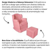 Poltrona Amamentação Com Balanço E Puff Luxo Suede Manuela Rosê - 5