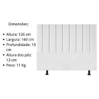 Cabeceira De Cama Queen Box 160 Cm Karla Carla Suede Branco - 2