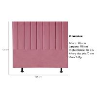 Cabeceira Cama Box King Size Estofada 195 Cm Carla Suede Rosa - 3