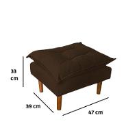 Poltrona De Amamentação Loana Com Puff Suede Marrom Escuro