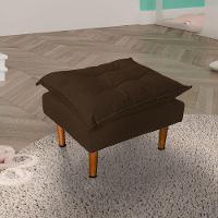 Poltrona De Amamentação Loana Com Puff Suede Marrom Escuro - 8