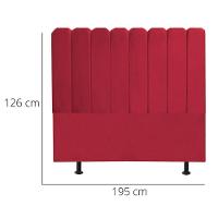 Cabeceira Nuvem Cama Box Queen 160 Cm Alanis Suede Vermelho - 3