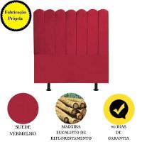 Cabeceira Nuvem Cama Box Solteiro 90cm Alanis Suede Vermelho