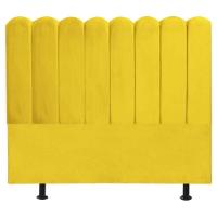 Cabeceira Nuvem Cama Box Queen 160 Cm Alanis Suede Amarelo - 1