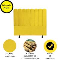 Cabeceira Nuvem Cama Box Queen 160 Cm Alanis Suede Amarelo