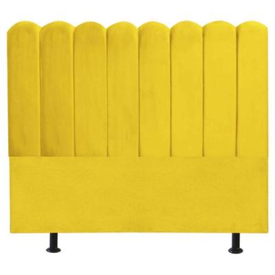 Cabeceira Nuvem Cama Box Casal 140cm Alanis Suede Amarelo