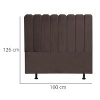 Cabeceira Nuvem Cama Box Queen 160 Cm Alanis Suede Marrom - 3