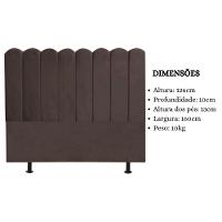Cabeceira Nuvem Cama Box Queen 160 Cm Alanis Suede Marrom - 5