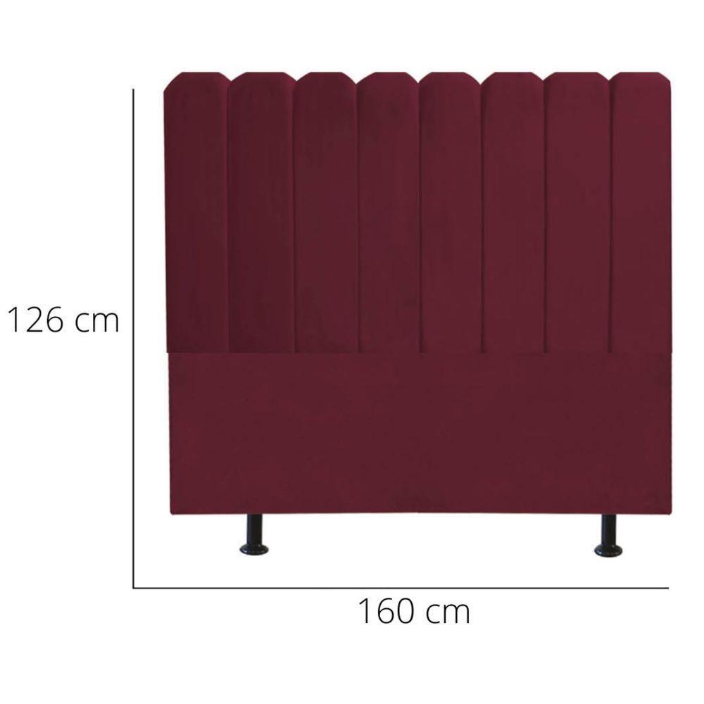 Cabeceira Nuvem Cama Box Queen 160 Cm Alanis Suede Bordô - 5