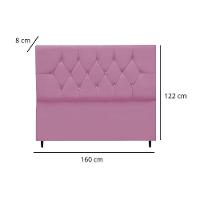 Cabeceira Cama Box Estofada Queen Size 160 Cm Suede Isabela Rosa - 3