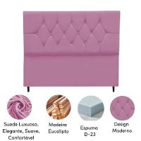 Cabeceira Cama Box Estofada Queen Size 160 Cm Suede Isabela Rosa