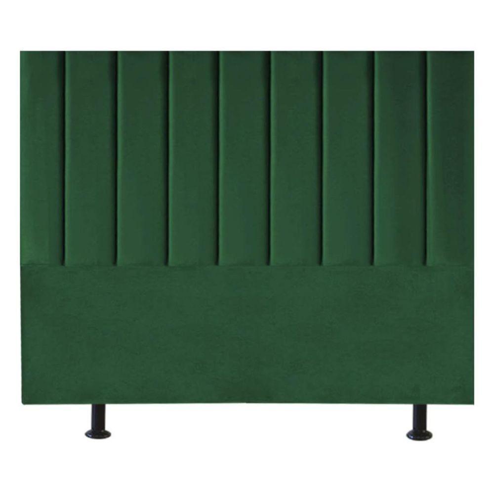 Cabeceira De Cama Queen Box 160 Cm Karla Carla Suede Verde Musgo - 1