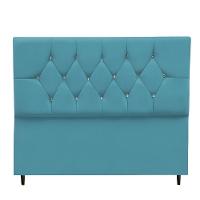 Cabeceira Para Cama Box Estofada Casal 140 Cm Suede Isabela Azul Turquesa - 2