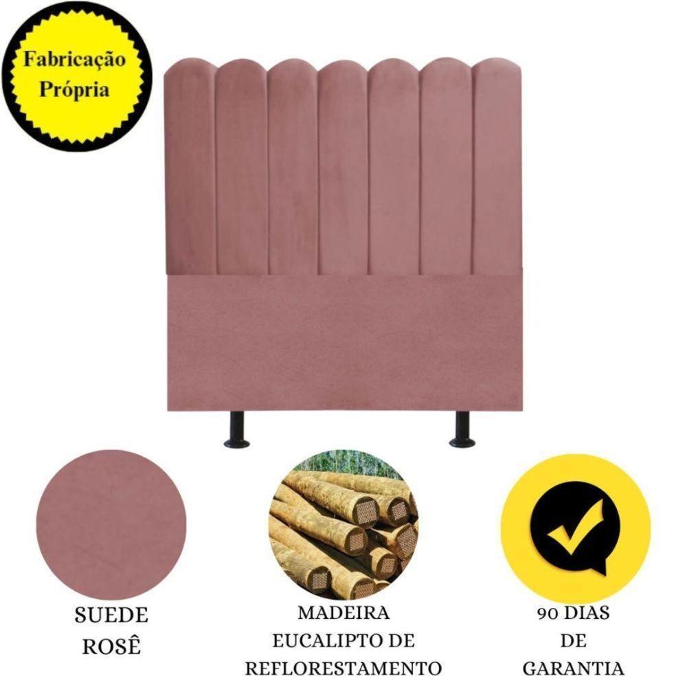 Cabeceira Nuvem Cama Box Queen 160 Cm Alanis Suede Rosê - 4