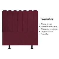 Cabeceira Nuvem Cama Box Solteiro 90 Cm Alanis Suede Bordô - 3
