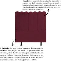 Cabeceira Nuvem Cama Box Solteiro 90 Cm Alanis Suede Bordô